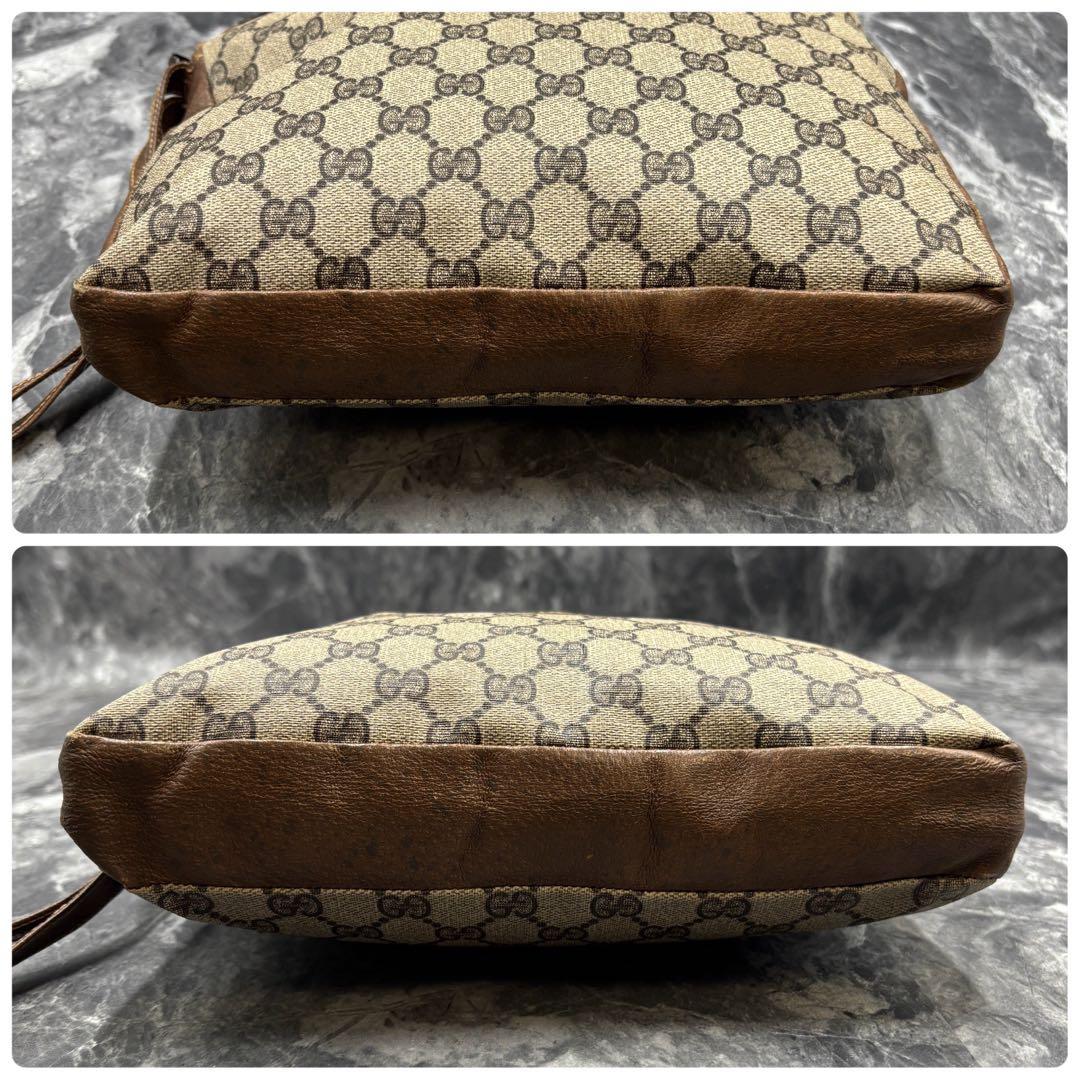 ✨美品✨GUCCI GG クラッチバッグ ベージュ ブラウン レザー ロゴ 金具