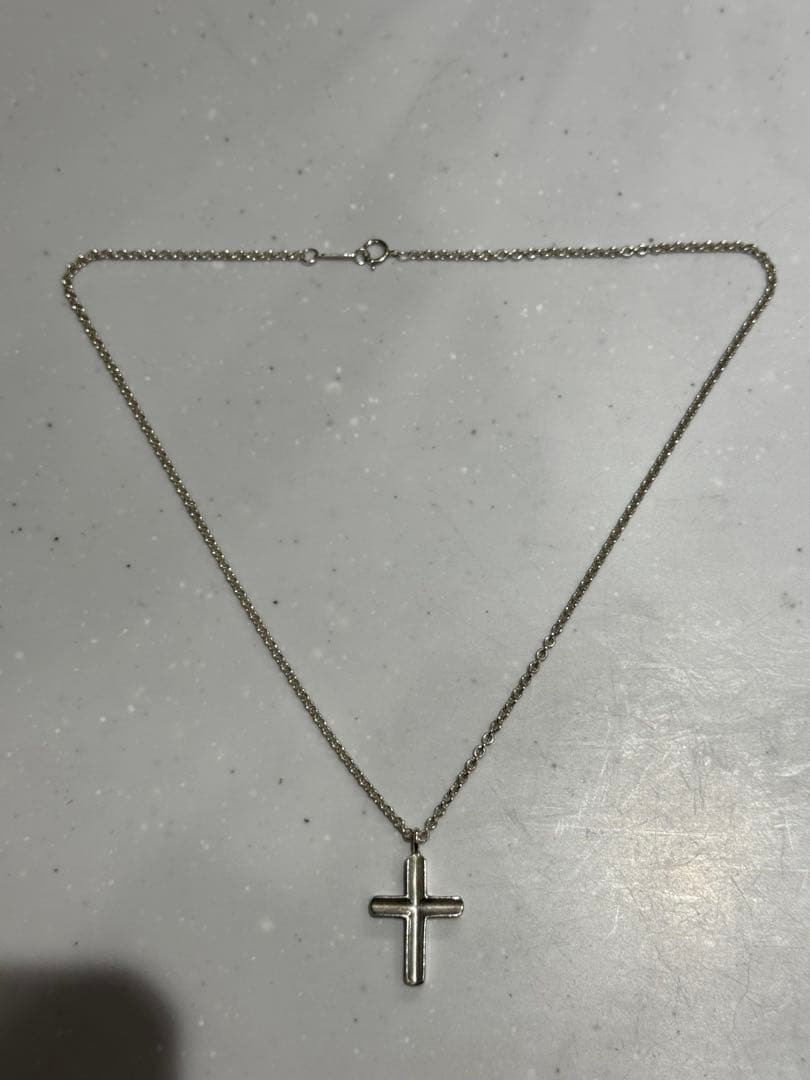 ティファニー　美品　クロス　ネックレス　十字架アクセサリーシルバーSV925