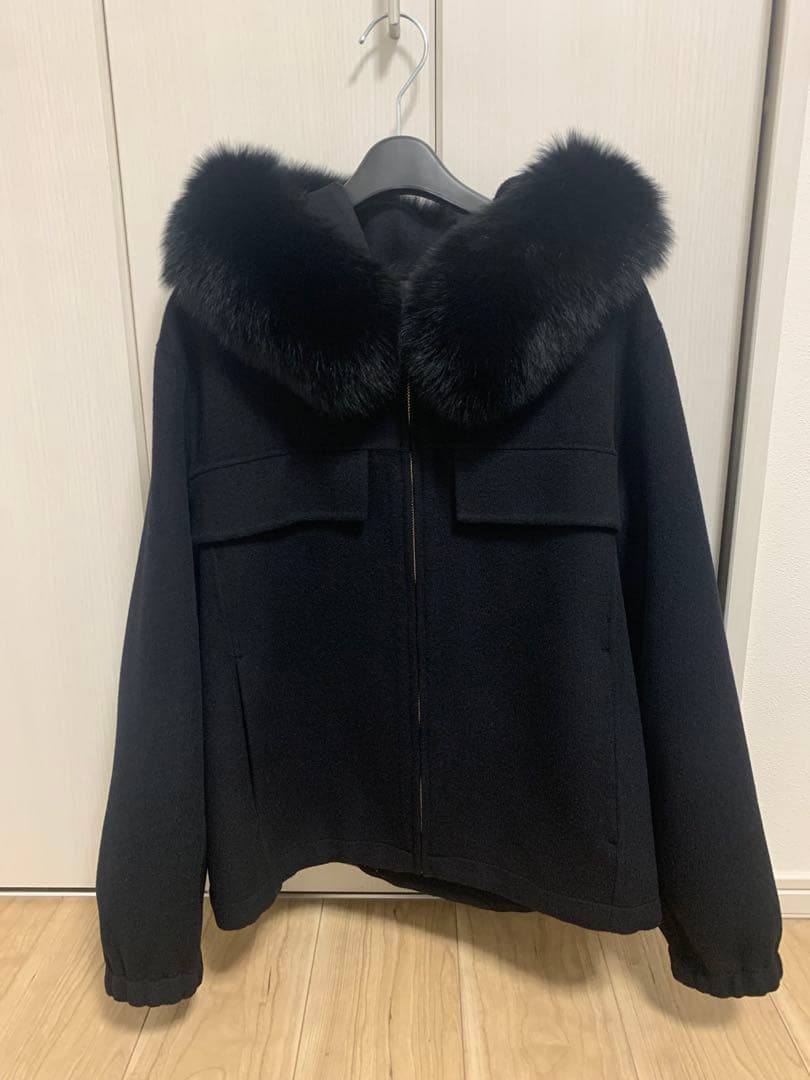 YONFA ウールカシミヤフードコート (black)