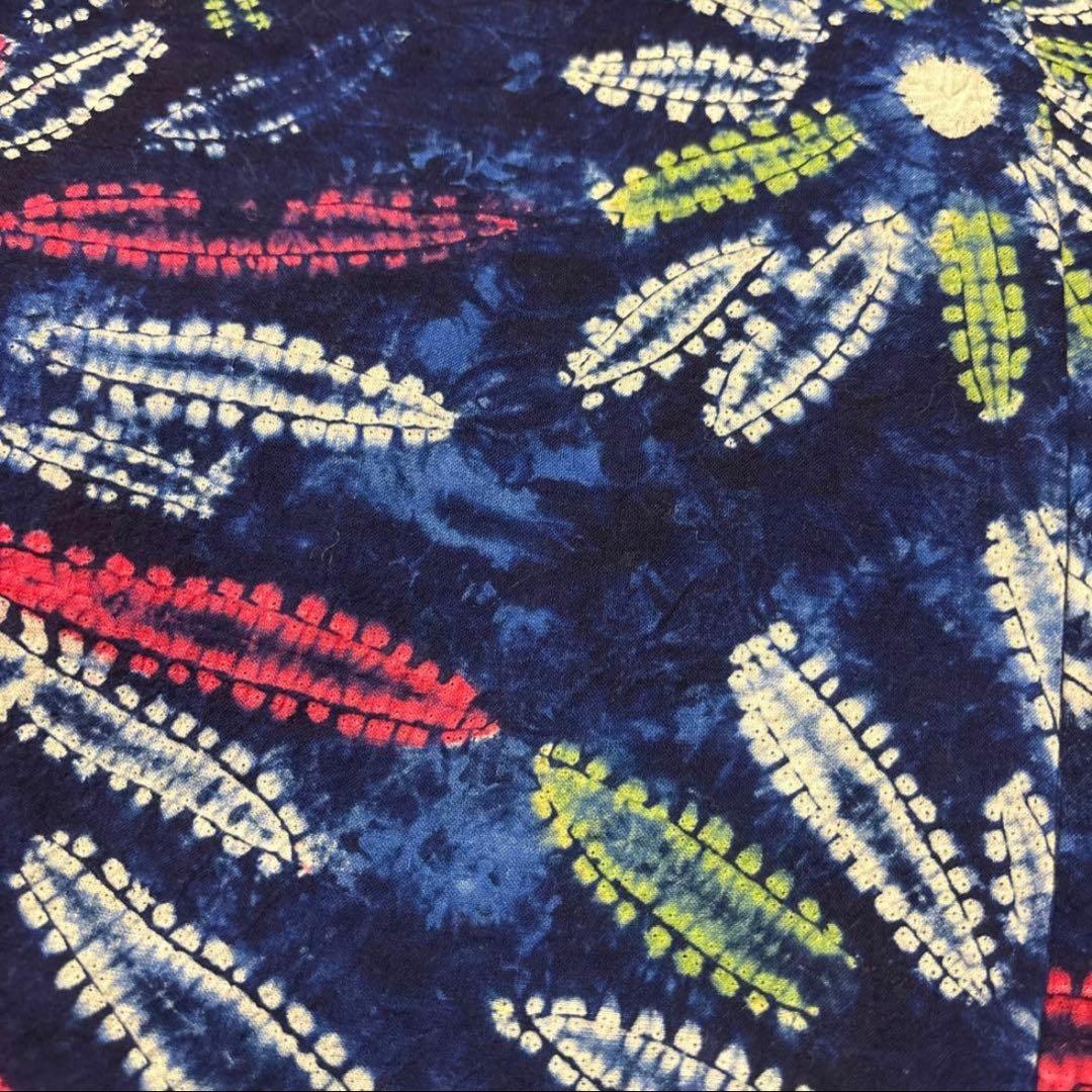 有松鳴海絞り浴衣　藍染タイダイ 大輪の花火？合わせ縫絞、小帽子絞　浴衣単品