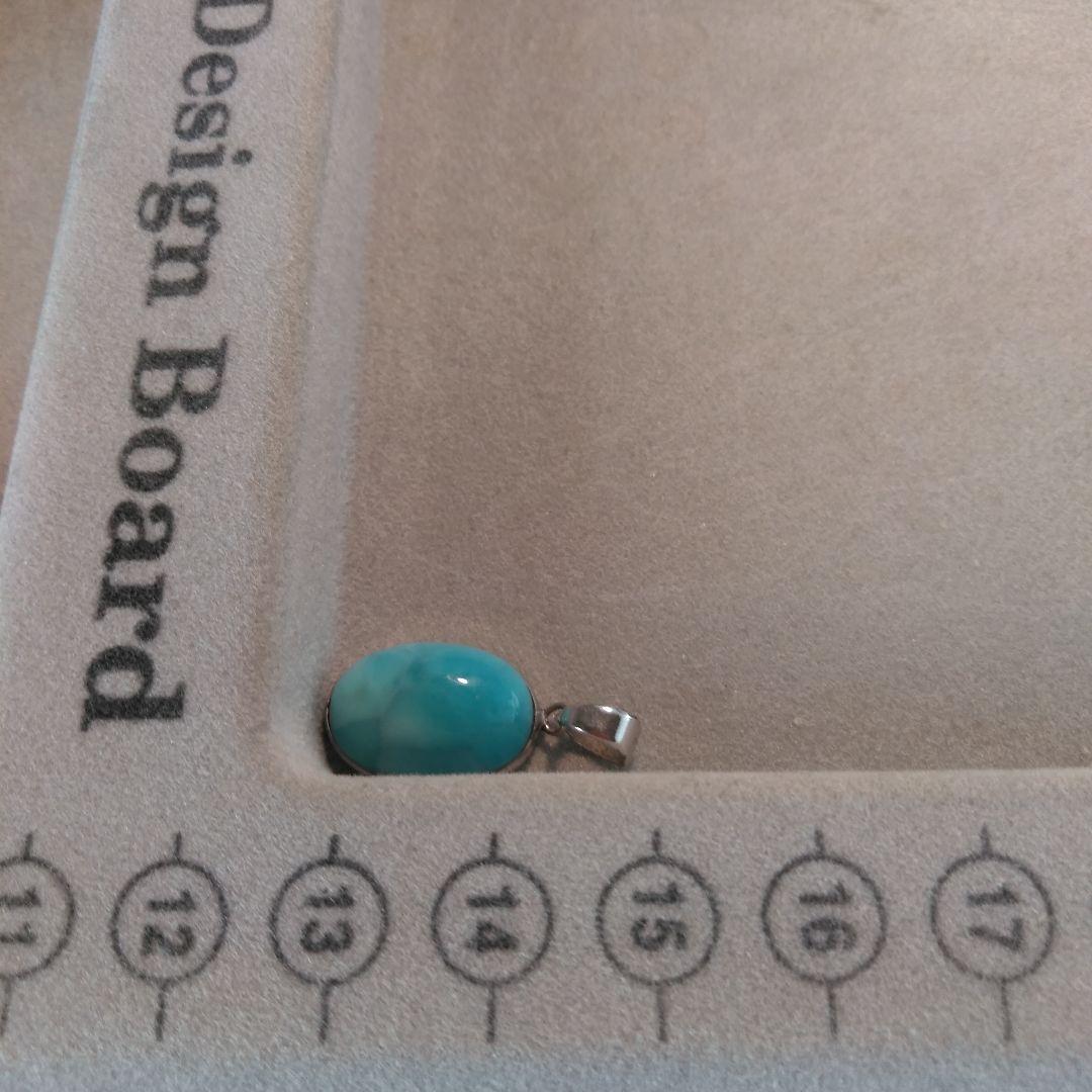 ラリマーK18ホワイトゴールドペンダントトップ