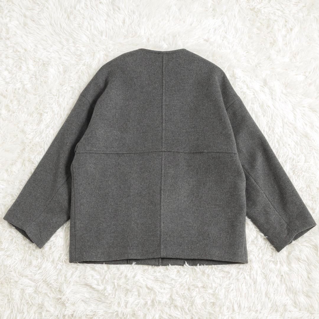 未使用 ジャーナルスタンダード スーパー140ビーバーノーカラーショートコート