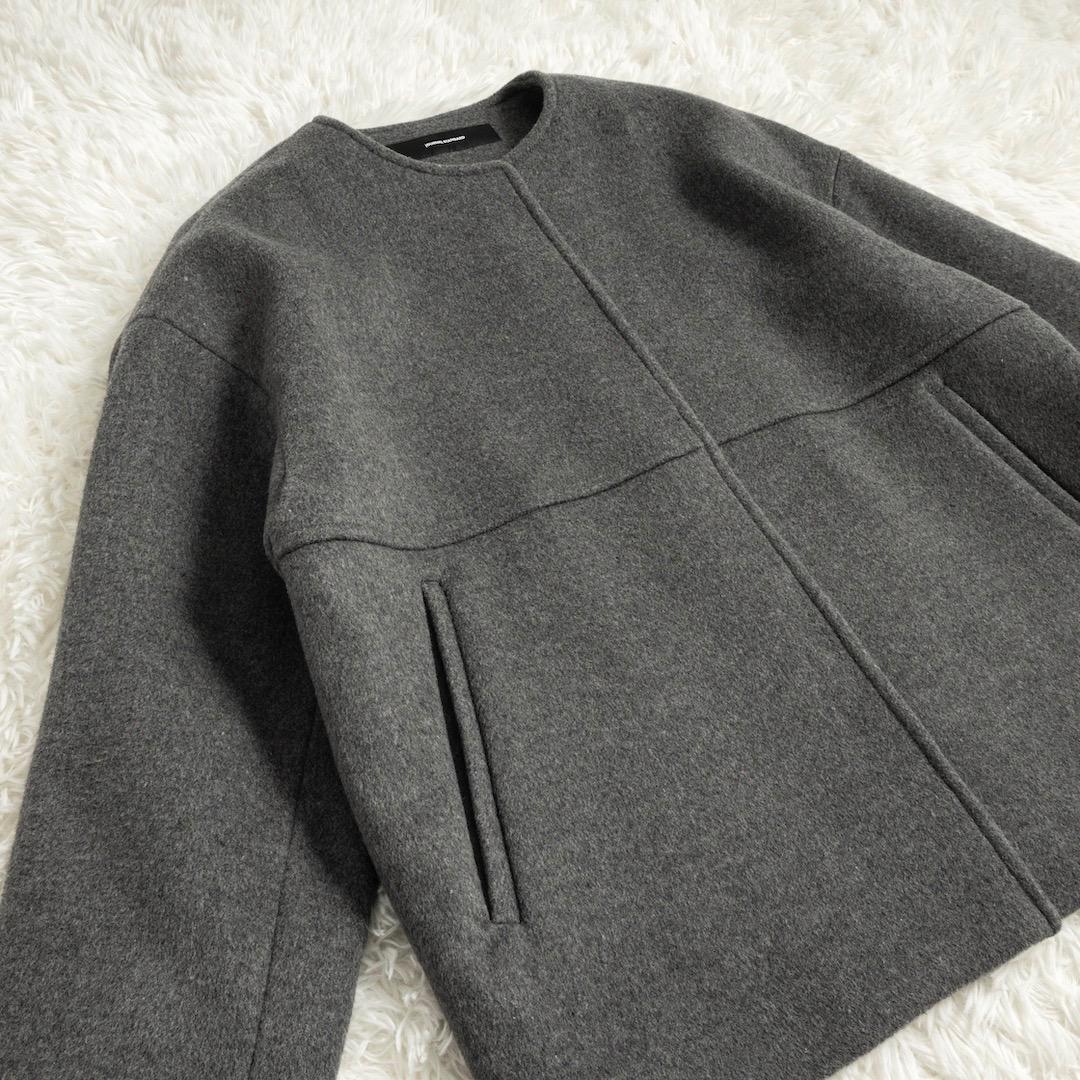 未使用 ジャーナルスタンダード スーパー140ビーバーノーカラーショートコート