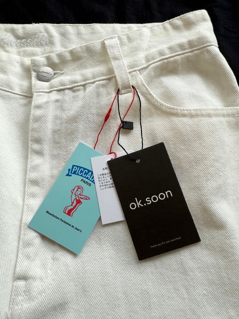 ok.soon piccadilly コットン　ホワイト　ペインターパンツ