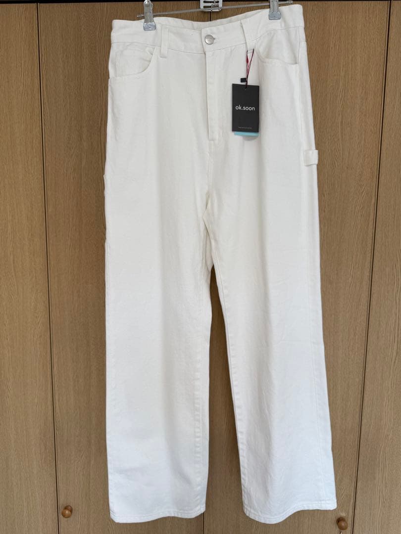 ok.soon piccadilly コットン　ホワイト　ペインターパンツ
