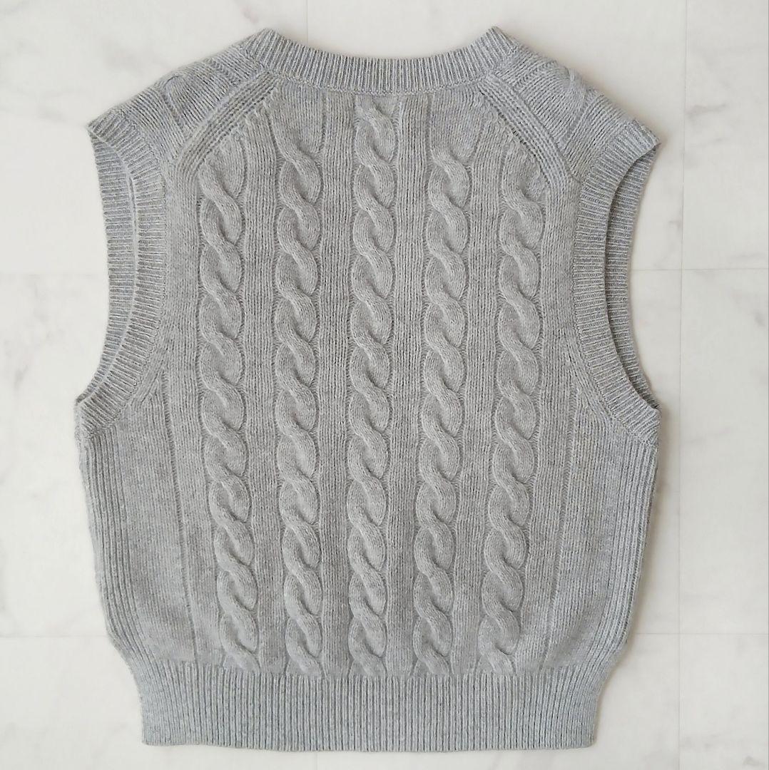 極美品 ポロラルフローレン 上質 ウールカシミヤ ケーブル Vネックベスト 現行
