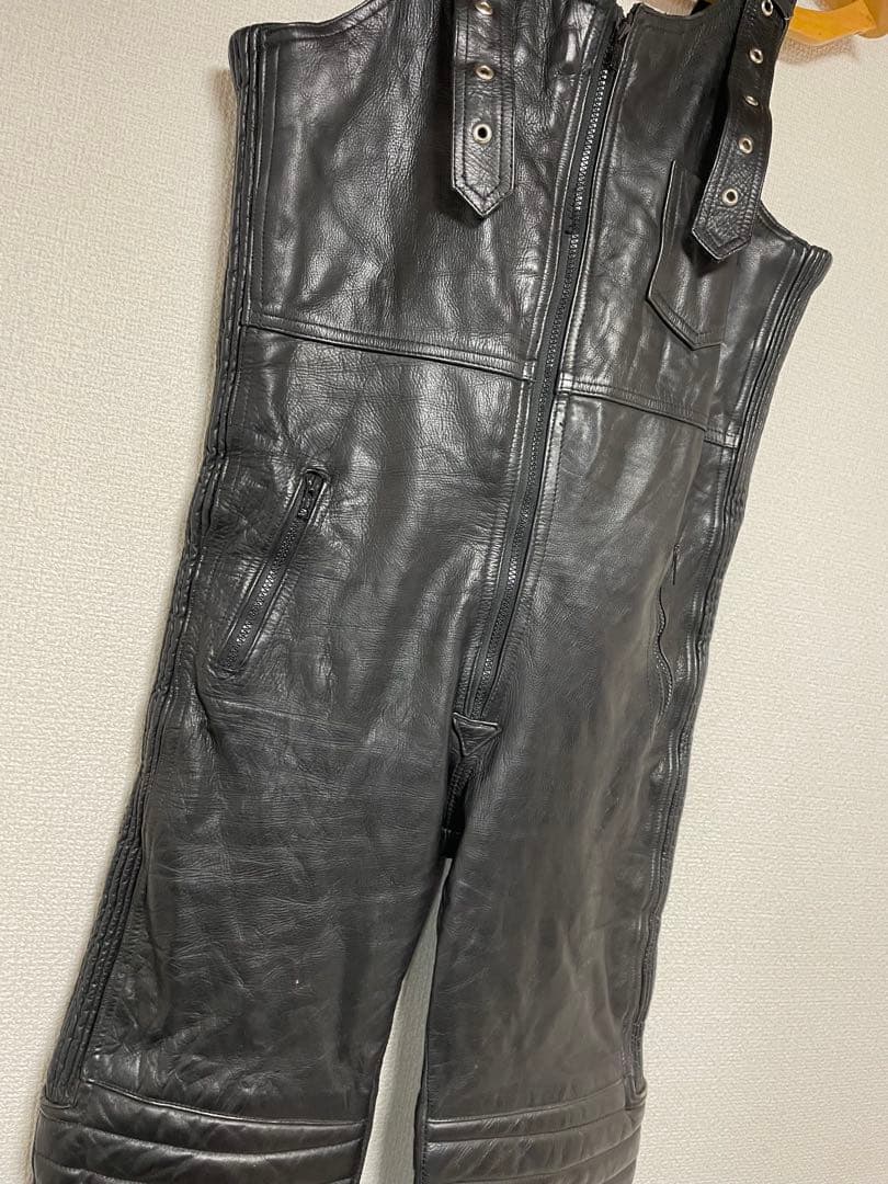 90s IMATRA ドイツ モトクロス バイカーレザーパンツ オーバーオール