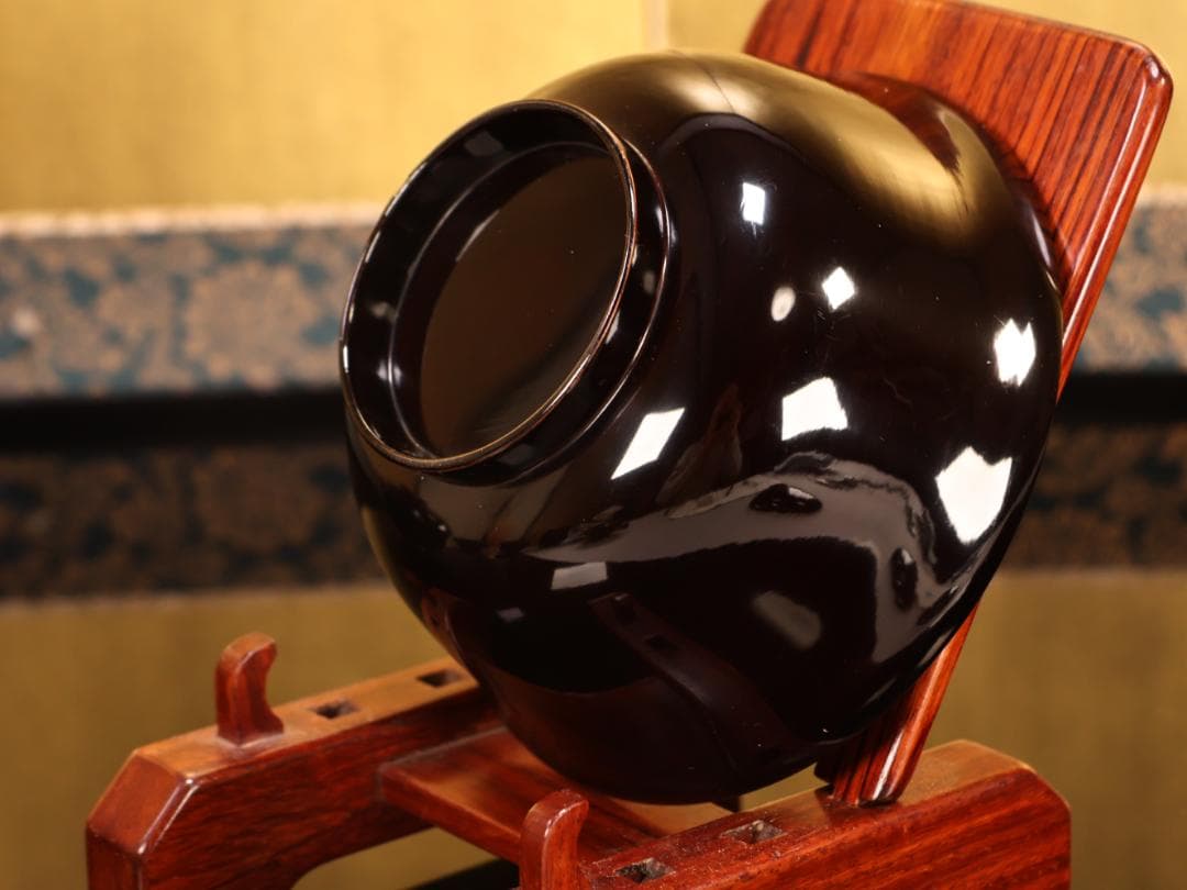 BK408　時代輪島塗　稲穂雀図金蒔絵　吸物椀　二客　木製　茶道具 懐石 会席