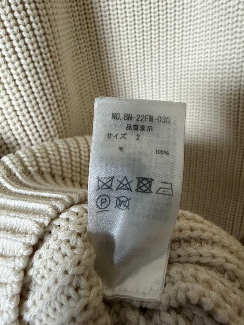 バトナー BATONER シグネチャー クルーネック ニット アイボリー M