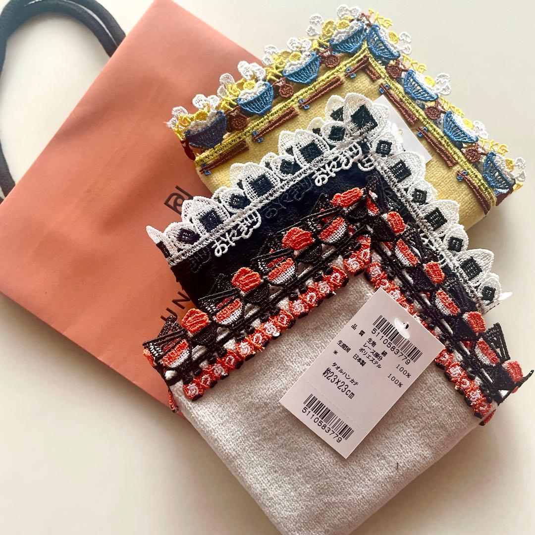 新品即完売！近沢レース×アローズ別注含むハンカチ・　「ご飯」シリーズ3枚セット