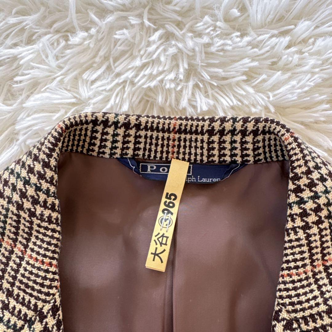 ポロ　ラルフローレン　テーラードジャケット　上着　L メンズ　美品　スーツ　千鳥