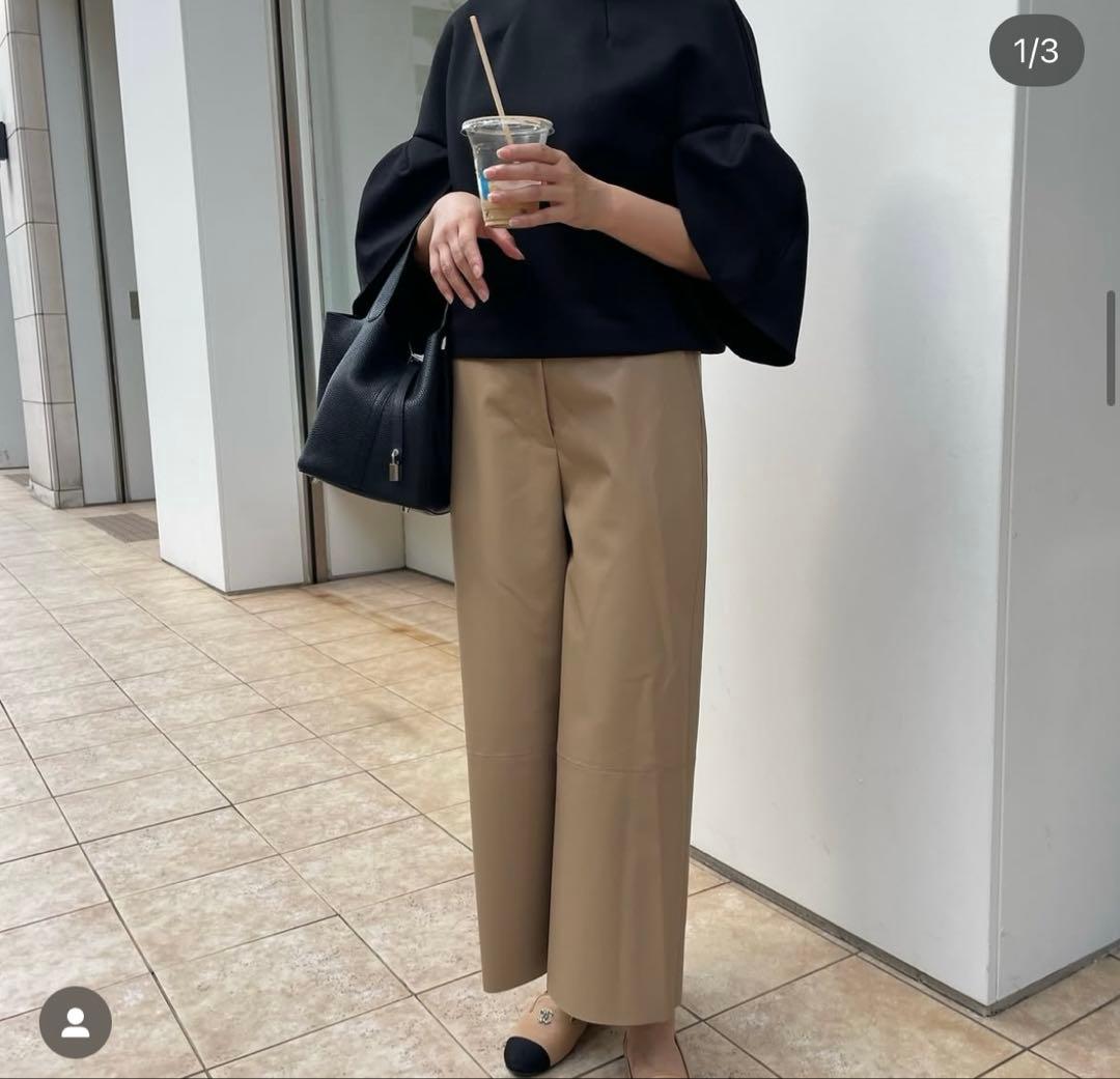 限定価格【美品】Heve ラバーパンツ、38サイズ、キャメル