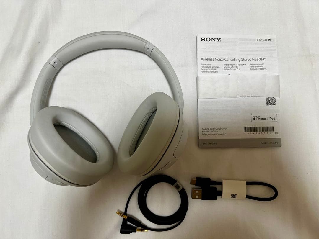 ほぼ使用なし★SONY WH-CH720N ワイヤレスヘッドフォンホワイト