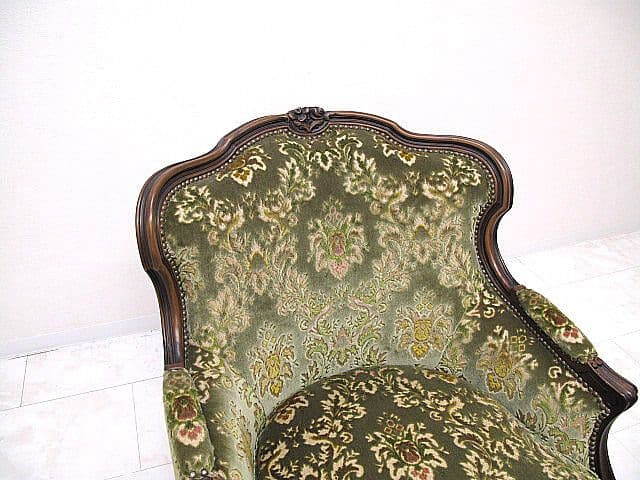 美品 カリモク ドマーニ ルイ（Louis XV）ロココ様式1人掛けソファ