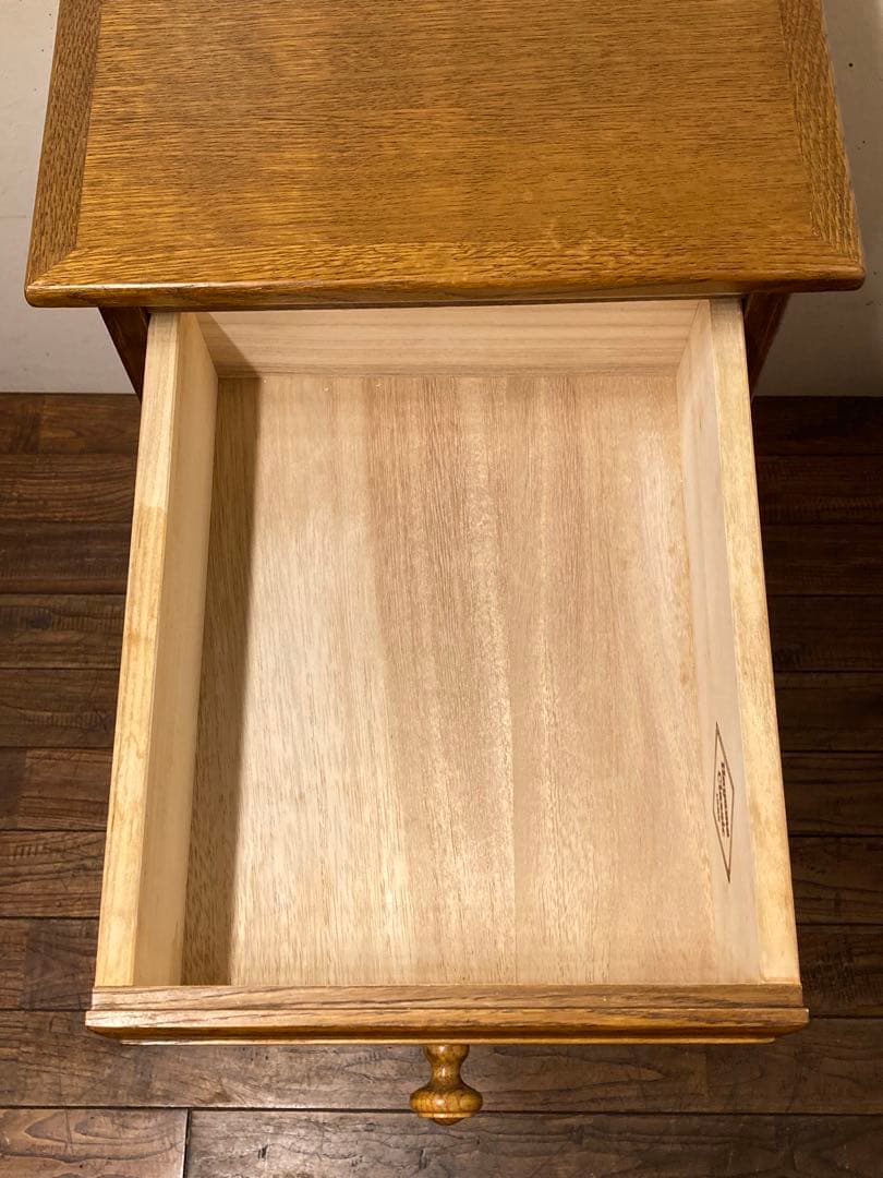 葉山家具 葉山ガーデン オーク材 スリムキャビネット キャスター付 花台 電話台