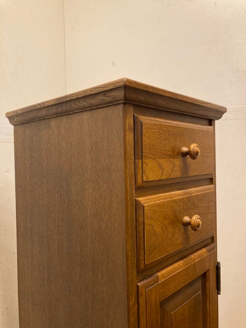 葉山家具 葉山ガーデン オーク材 スリムキャビネット キャスター付 花台 電話台