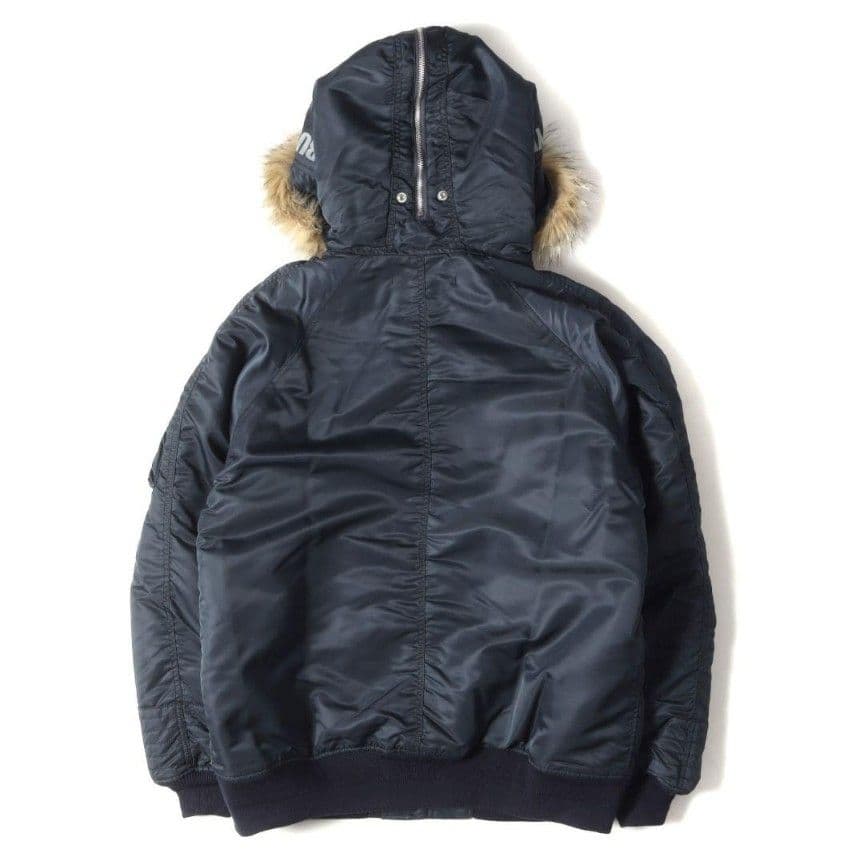 NEIGHBORHOODネイビー ファー付きミリタリージャケットN-2D