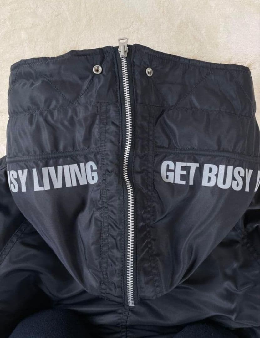 NEIGHBORHOODネイビー ファー付きミリタリージャケットN-2D