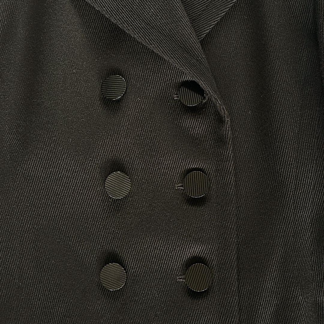 希少✨【イヴサンローラン】ウール100％ダブルコート ジャケット ブラック 40