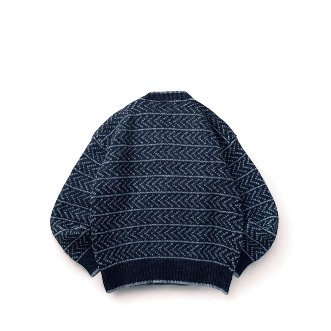 90s OLD GAP バーズアイ ウール ニット セーター　黒 ブラック