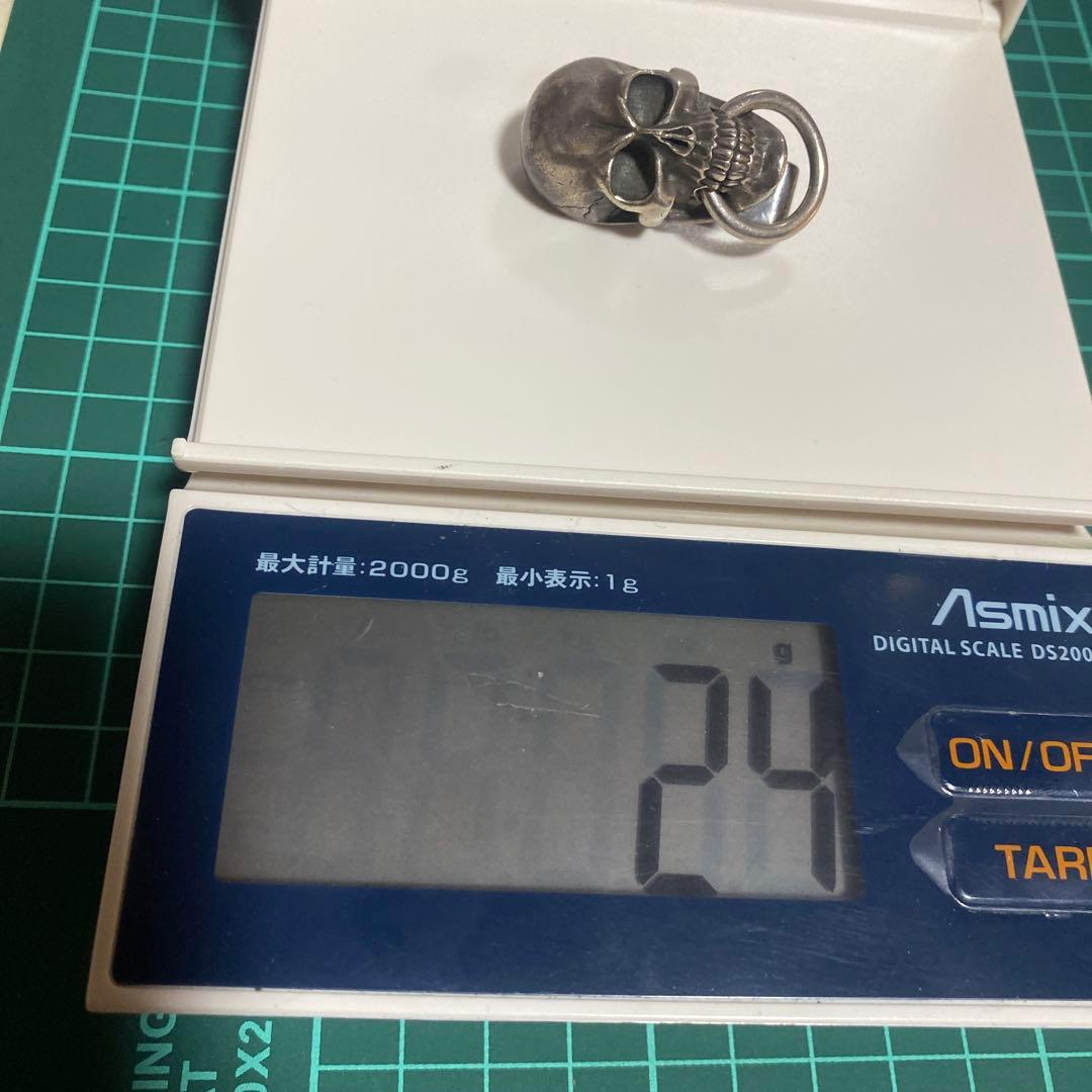 素早い対応925 スカル　ウォレットチェーン　ユリモチーフ　ch クロス