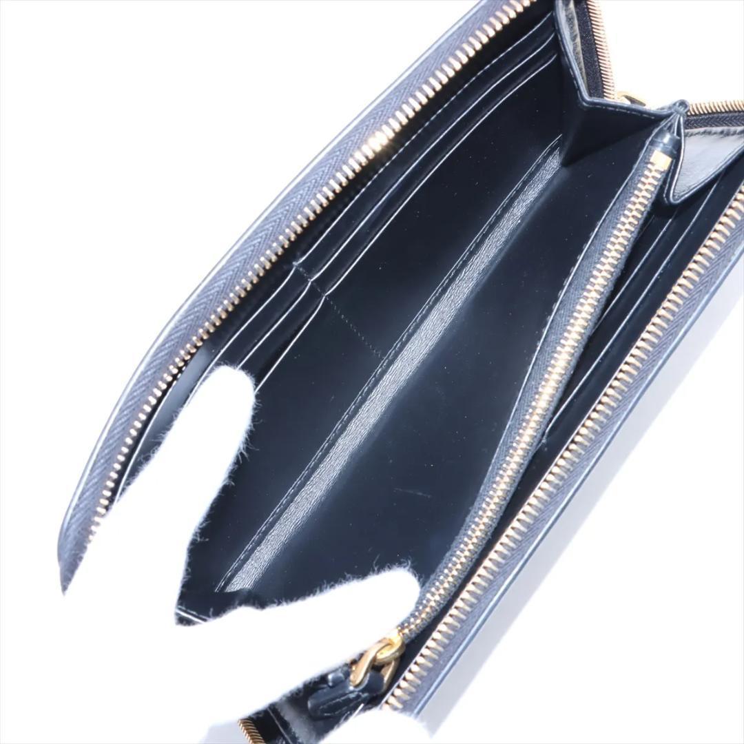 現行【PRADA】 長財布 激レア プラダ トライアングル カーフ 黒