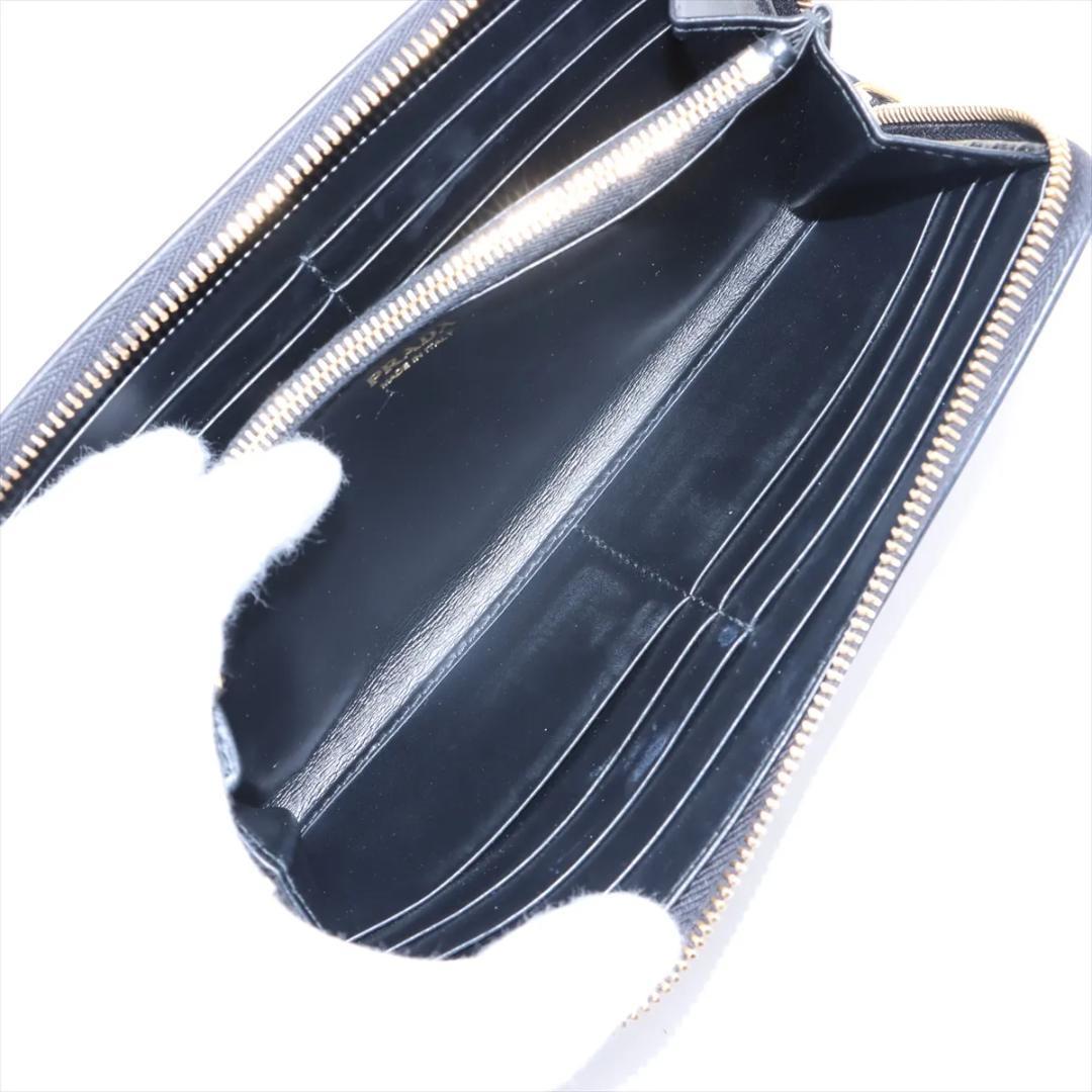 現行【PRADA】 長財布 激レア プラダ トライアングル カーフ 黒