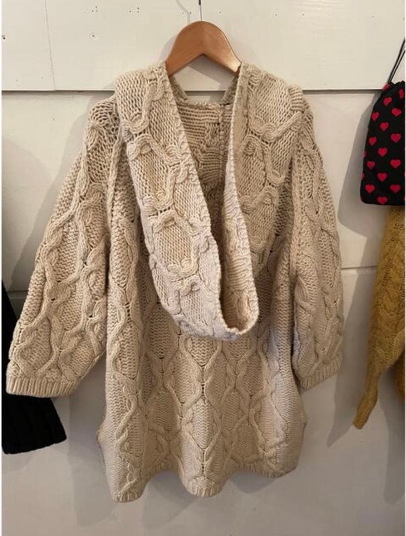 Chloé big hood knit cardigan