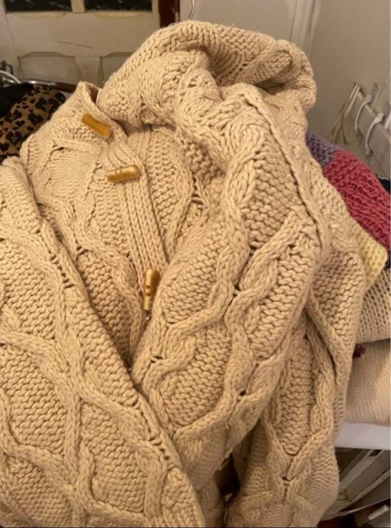 Chloé big hood knit cardigan