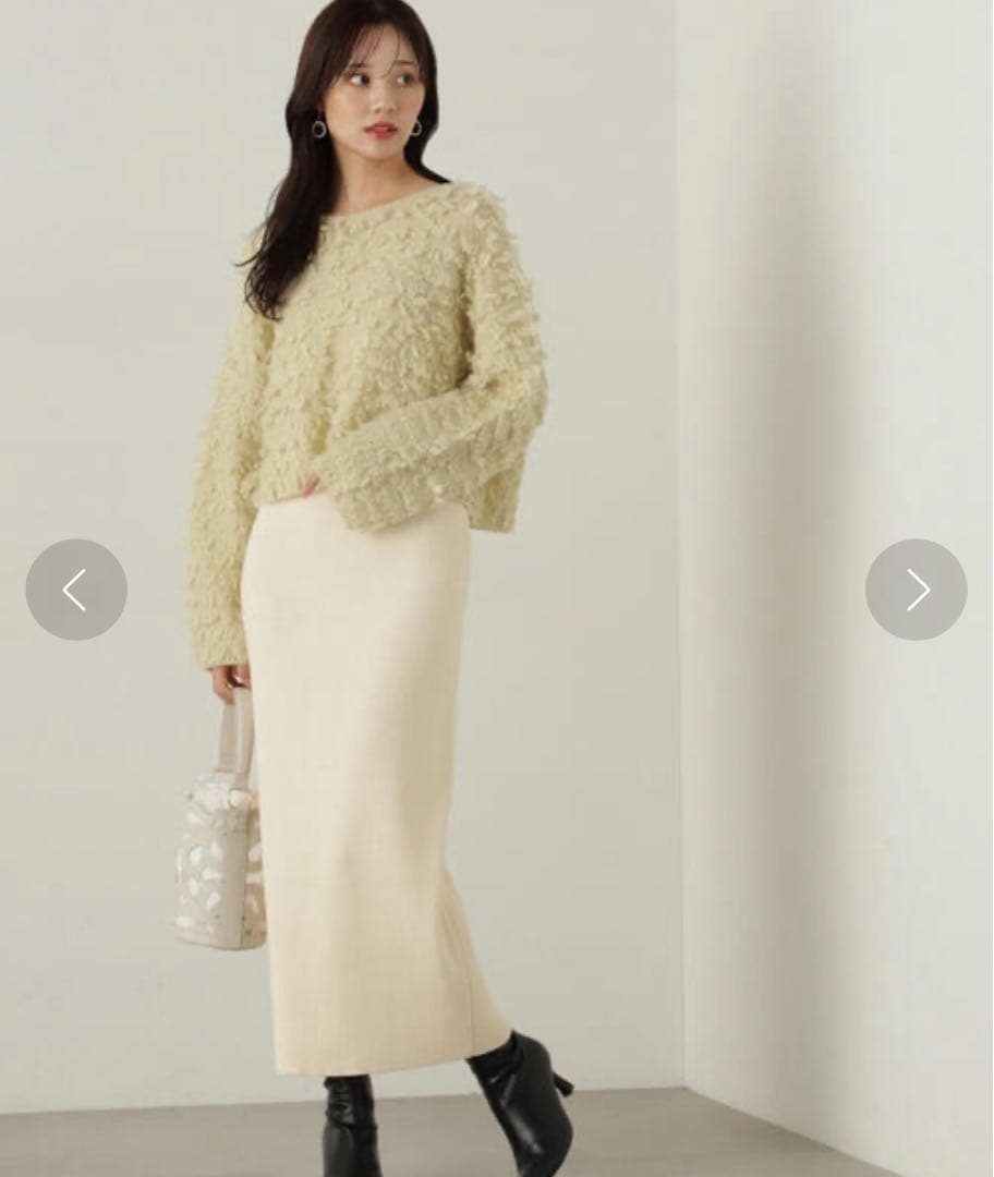 【新品】ペプラムナローニットセットアップ　エクリュ1 S 定価14,960円