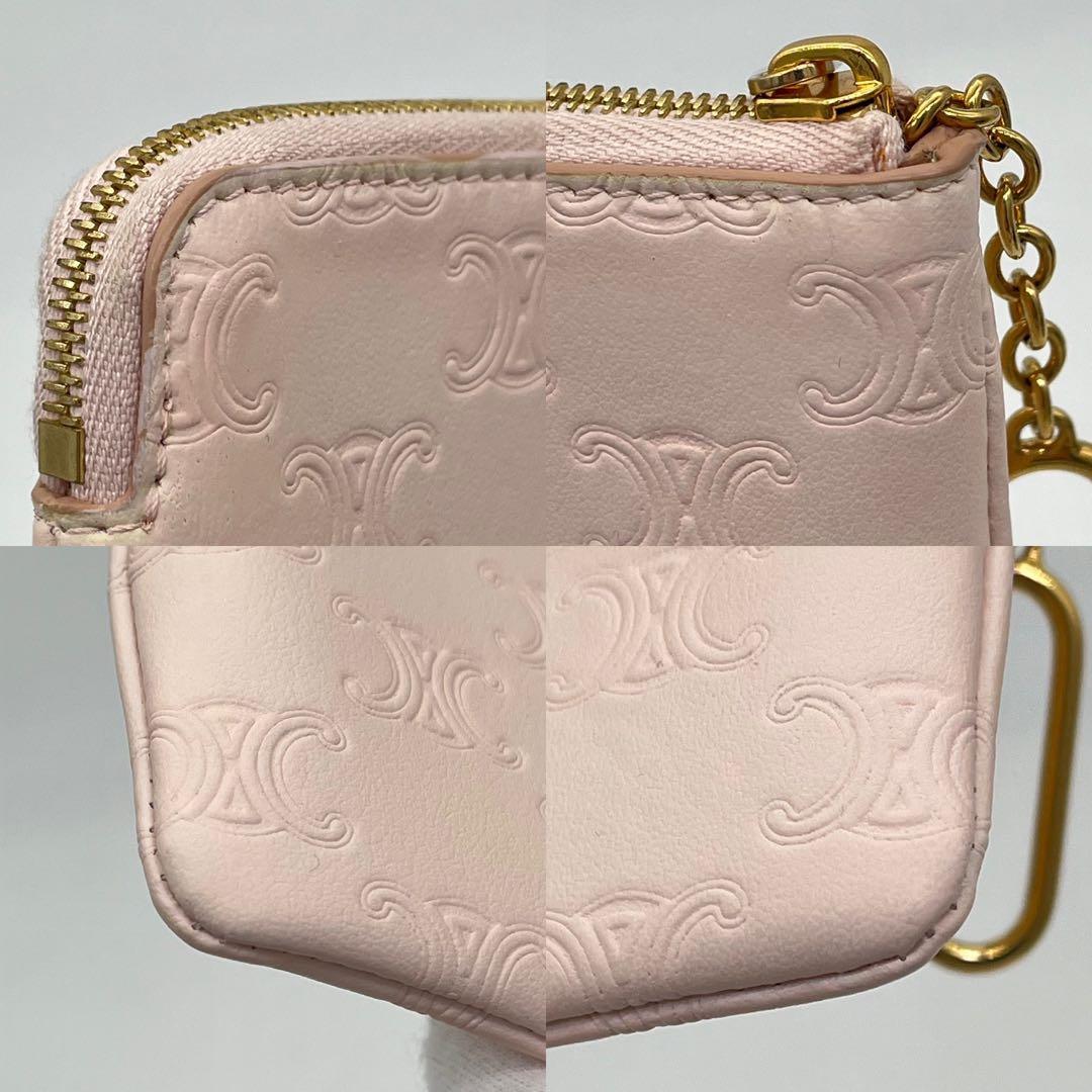 CELINE ケース キーリング トリオンフ ロゴ入り レザー 付属品付き