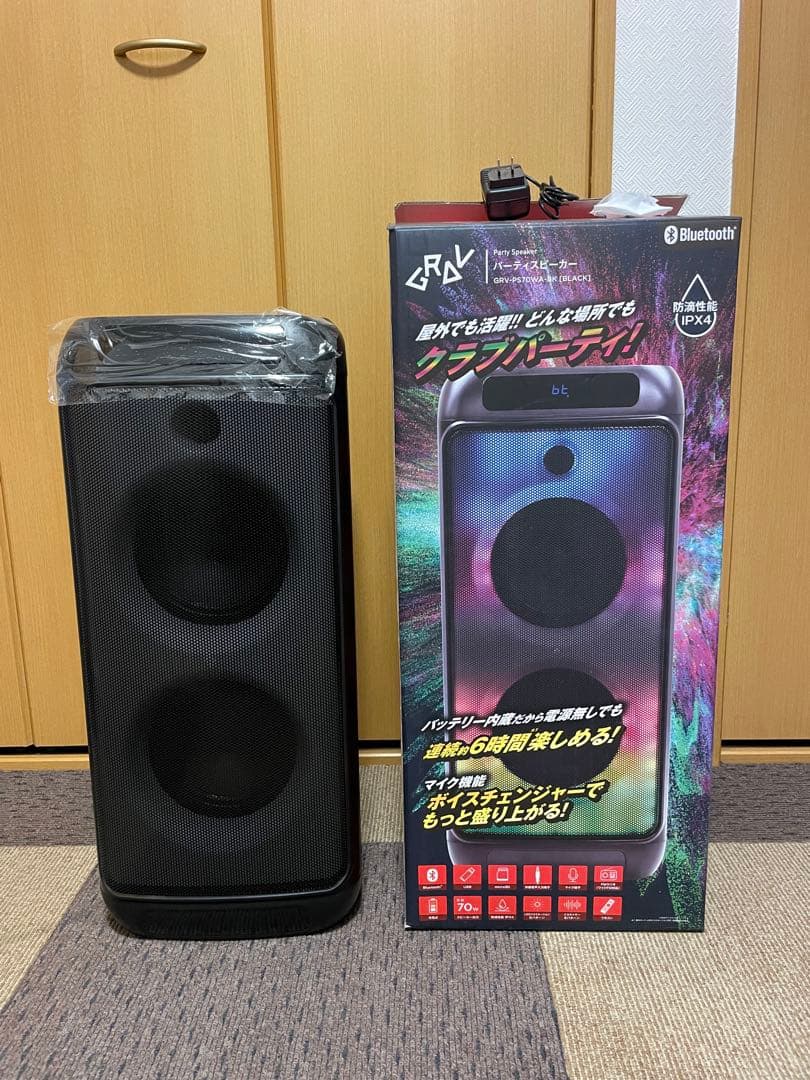新品！出品の為開封！GRV-PS70WA-BK パーティースピーカー