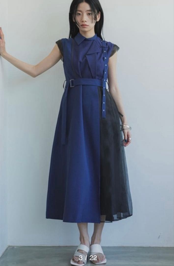 週末限定価格　UNITEDTOKYO グライダーアシメワンピース ブルー