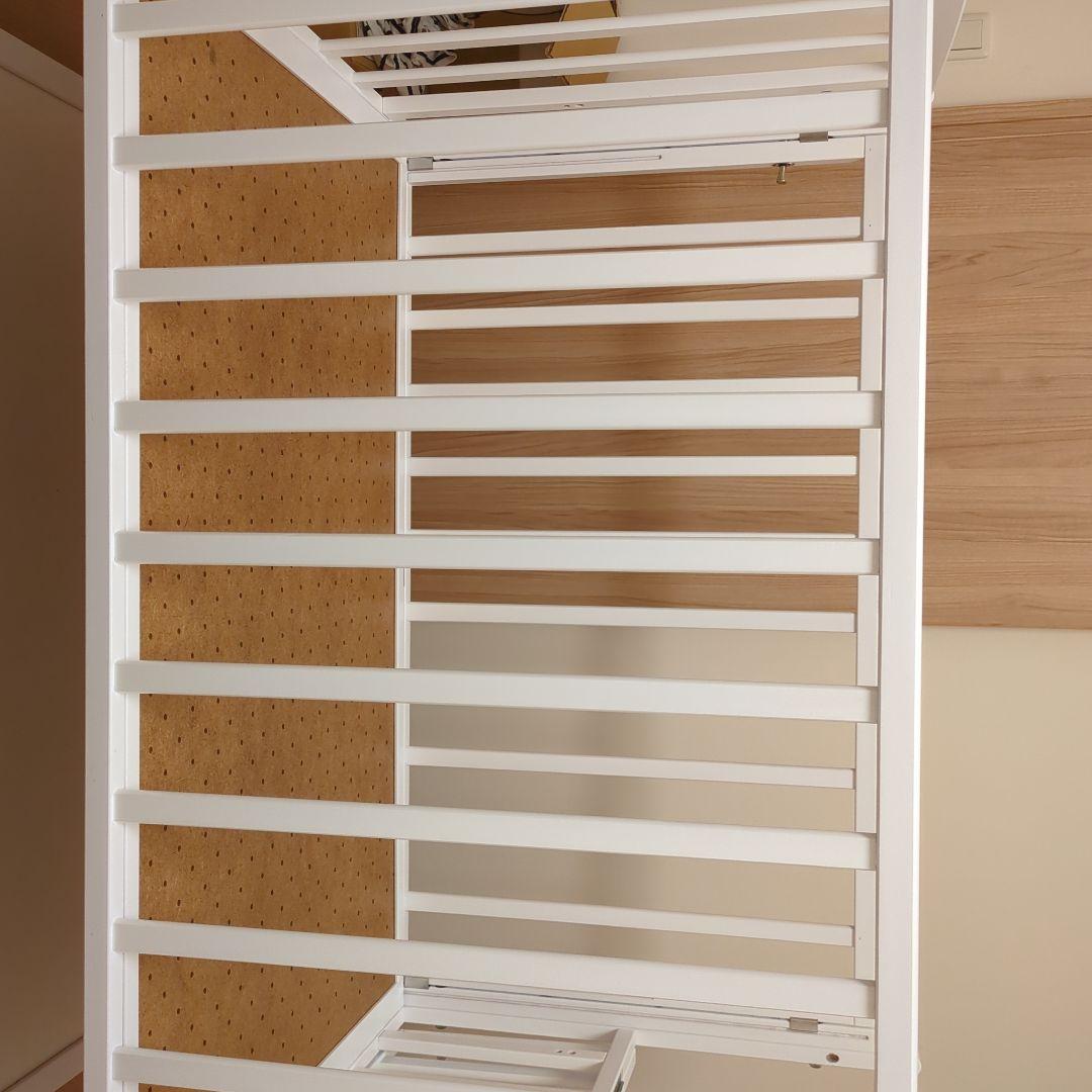 ヤマサキ ホワイト木製ベビーベッド ハイタイプベッド ツーオープン