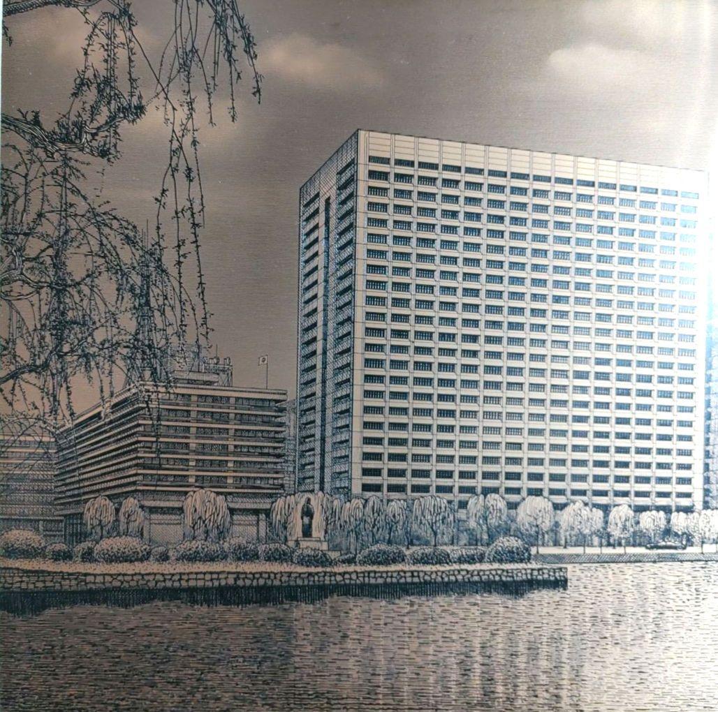 【新品未使用】三井物産ビル 新社屋 銅版画
