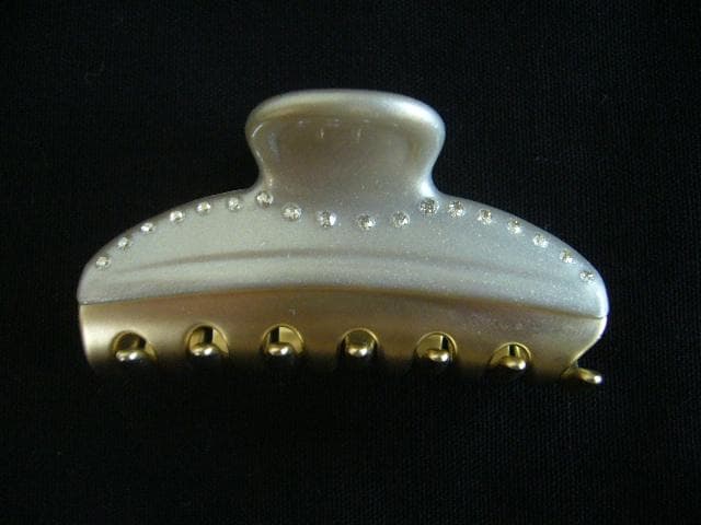 ☆美品☆アレクサンドルドゥパリ●クリスタル付きクリップ/グレー/Mサイズ
