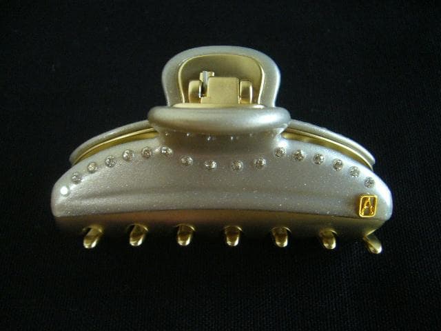 ☆美品☆アレクサンドルドゥパリ●クリスタル付きクリップ/グレー/Mサイズ