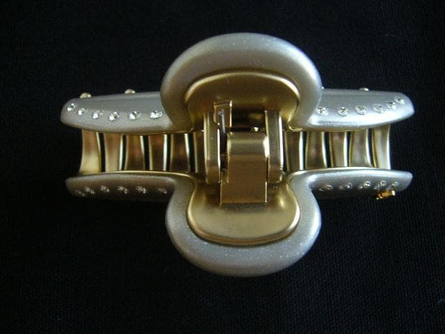 ☆美品☆アレクサンドルドゥパリ●クリスタル付きクリップ/グレー/Mサイズ