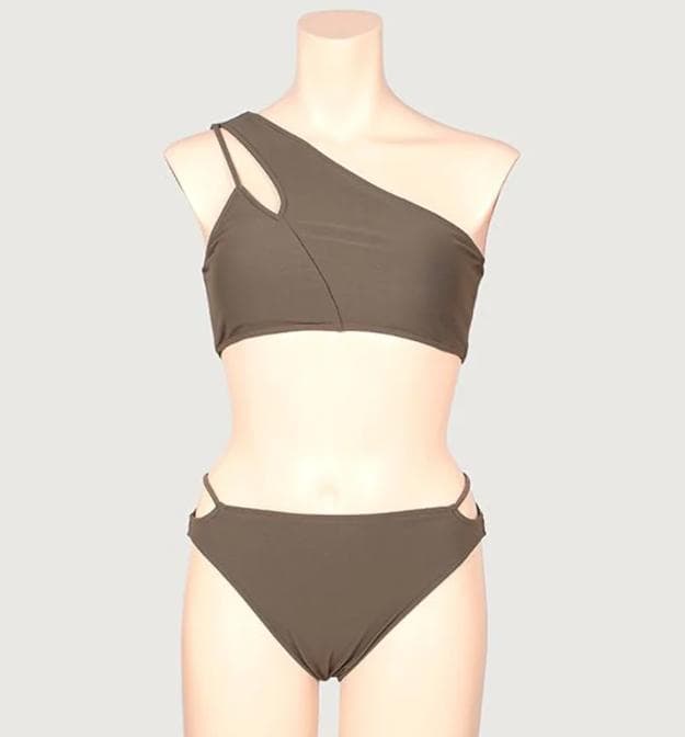 【新品】anuans　アニュアンス　水着　ショルダーセパレート　M カーキ