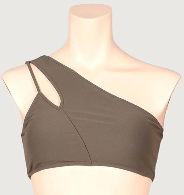 【新品】anuans　アニュアンス　水着　ショルダーセパレート　M カーキ