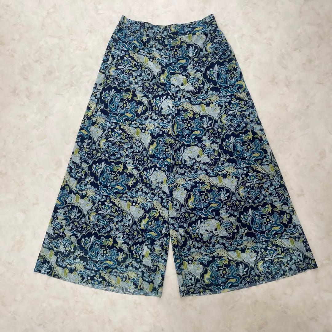 ヴィヴィアンタム パワーネット　ワイドパンツ ドラゴン柄 龍 Lサイズ 40