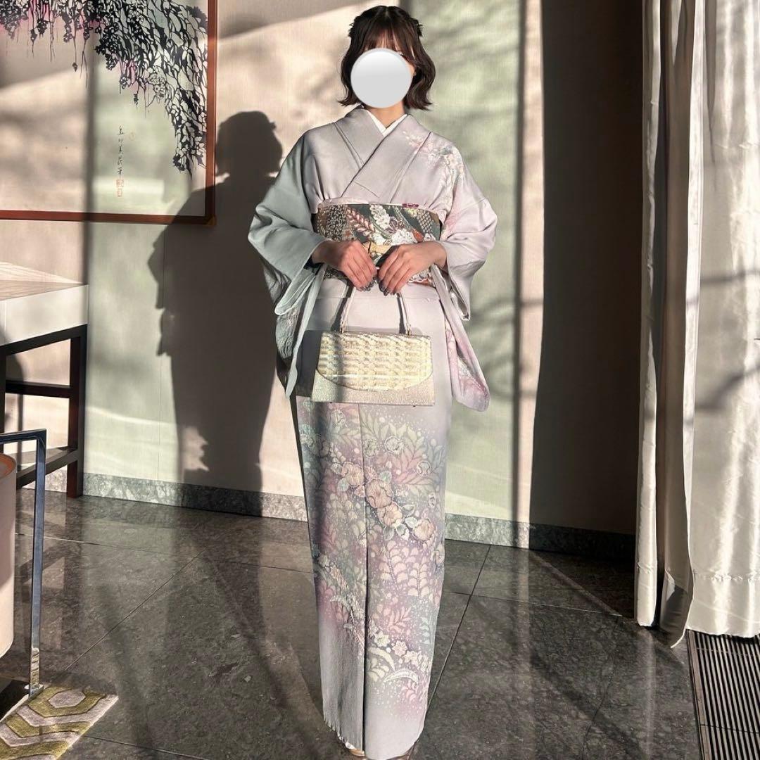 訪問着３点辻が花　卒業式　入学式　お宮参り【訪問着、袋帯、帯締め】