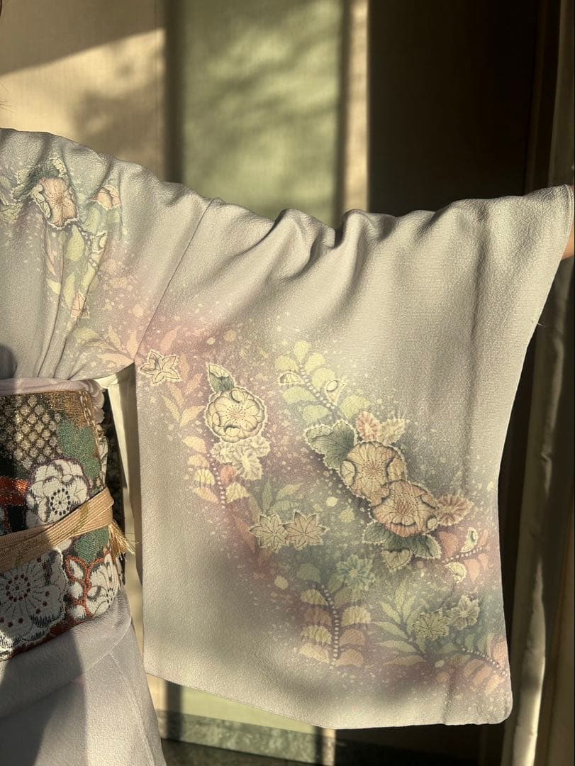 訪問着３点辻が花　卒業式　入学式　お宮参り【訪問着、袋帯、帯締め】