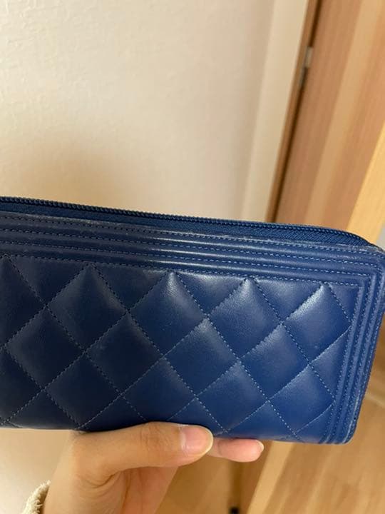 ラウンド長財布 シャネル　CHANEL ネイビー
