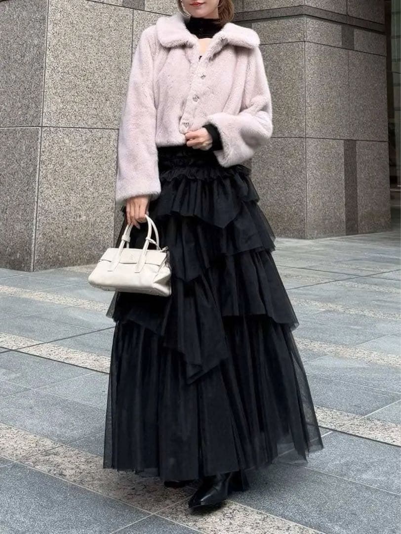 ろーる　 未試着タグ付き新品　ステンカラーショートファーコートジャケット