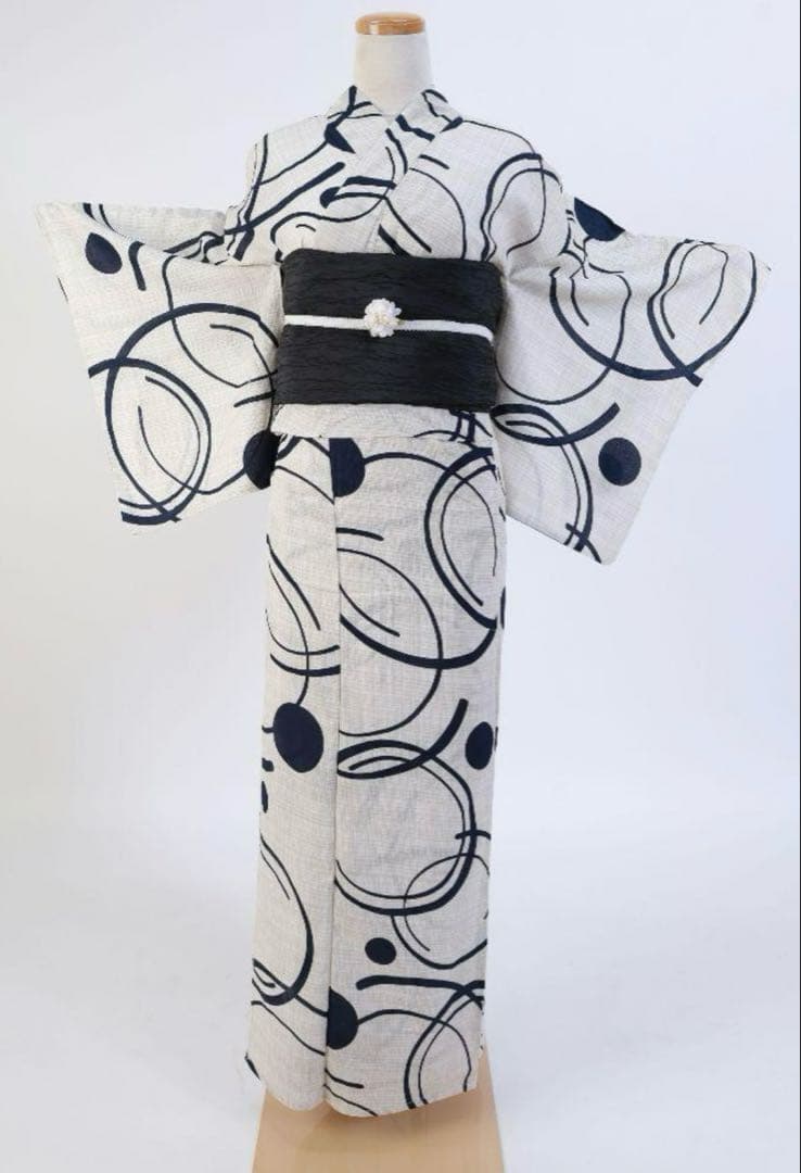 ✨モダン柄　浴衣&帯！帯締めプレゼント即日配送✨