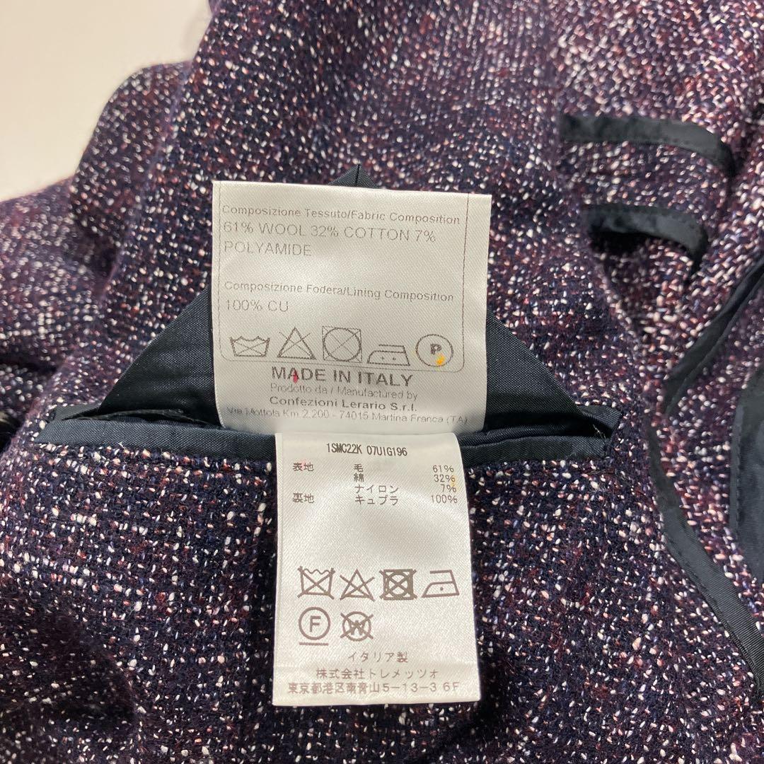 【逸品】TAGLIATORE アンコンジャケット ウールツイード　本切羽　46