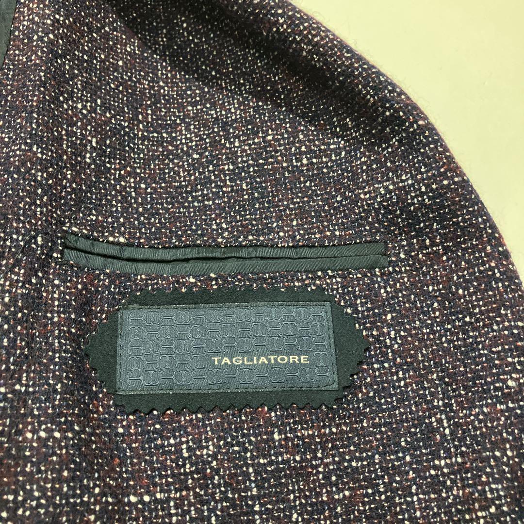 【逸品】TAGLIATORE アンコンジャケット ウールツイード　本切羽　46