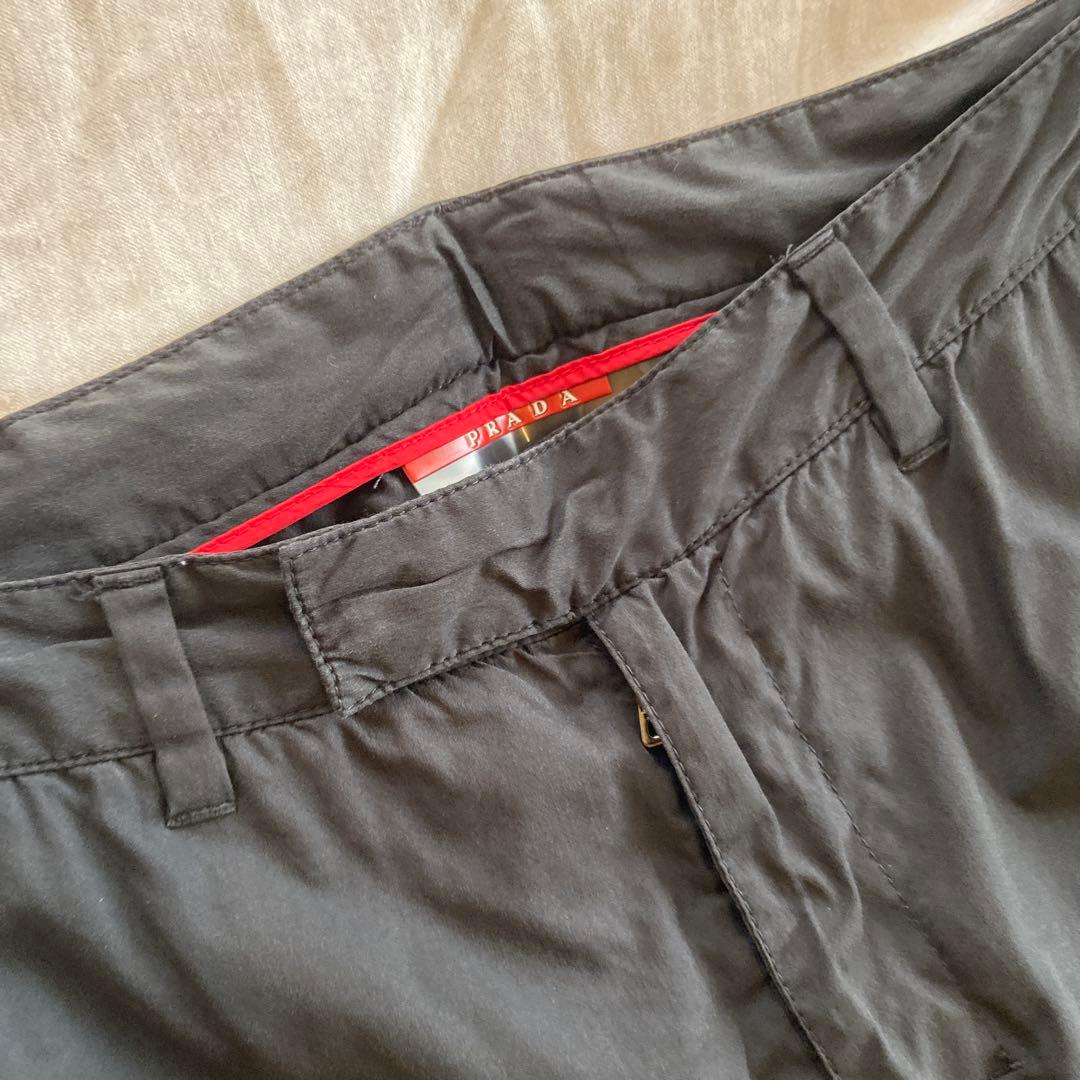 90s 00s プラダ プラダスポーツ 黒 ワイドパンツ 44