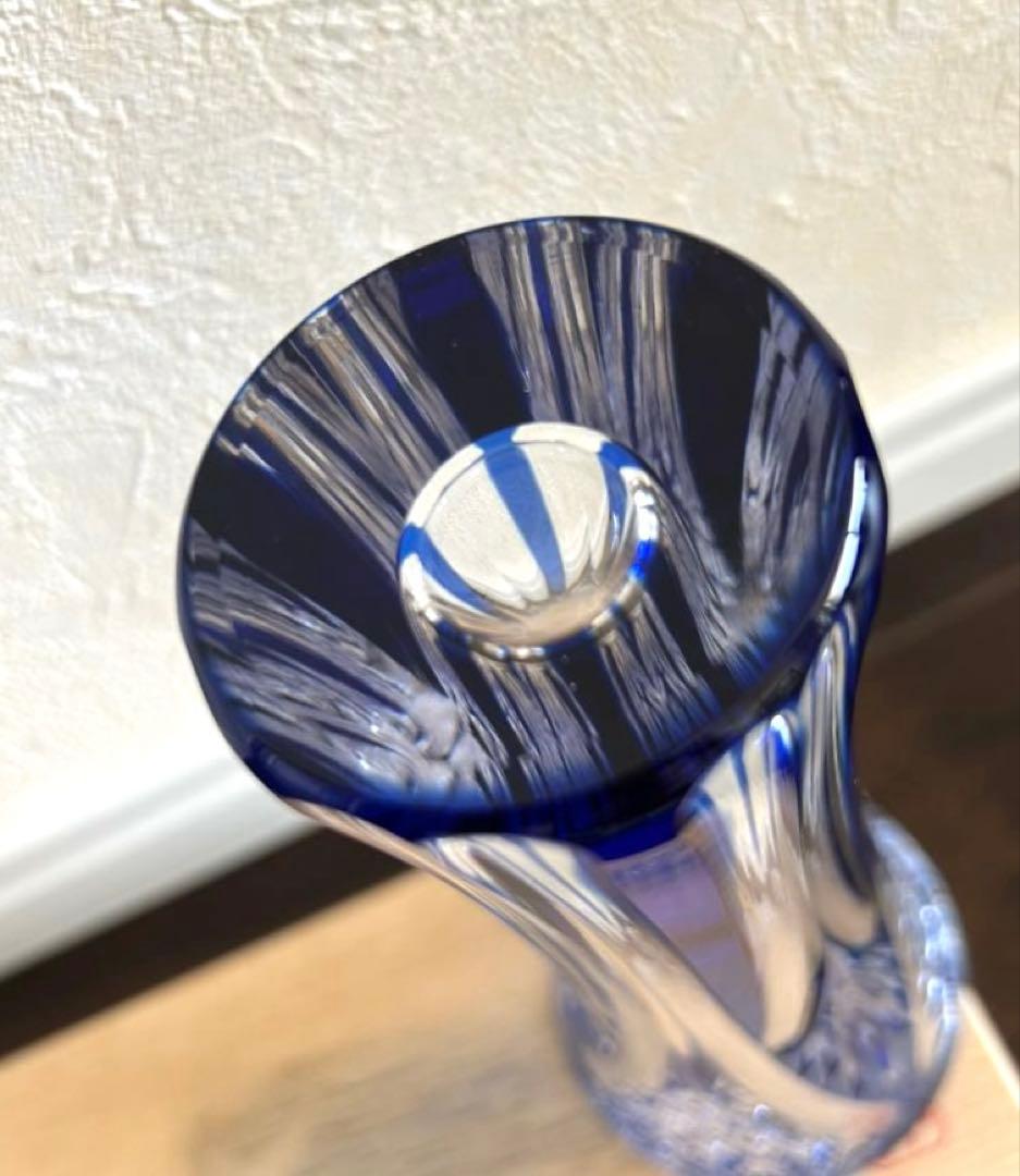 江戸切子　カガミクリスタル　一輪挿し　非売品　鍋谷淳一　共箱　送料込み　匿名配送